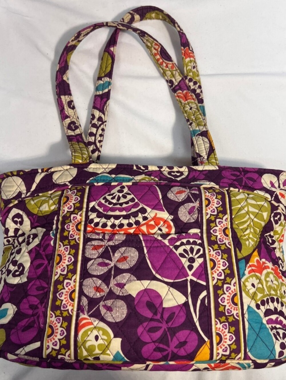 Vera Bradley Quilted Cotton Plum Crazy Tote Bag